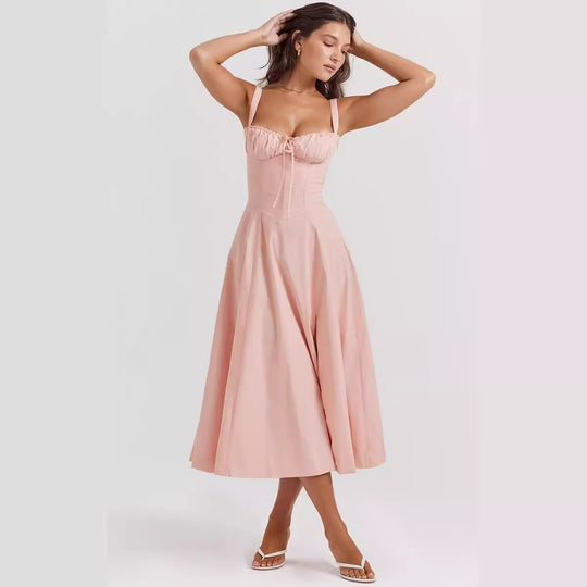 Damen Maxikleid mit gerafftem Oberteil EB
