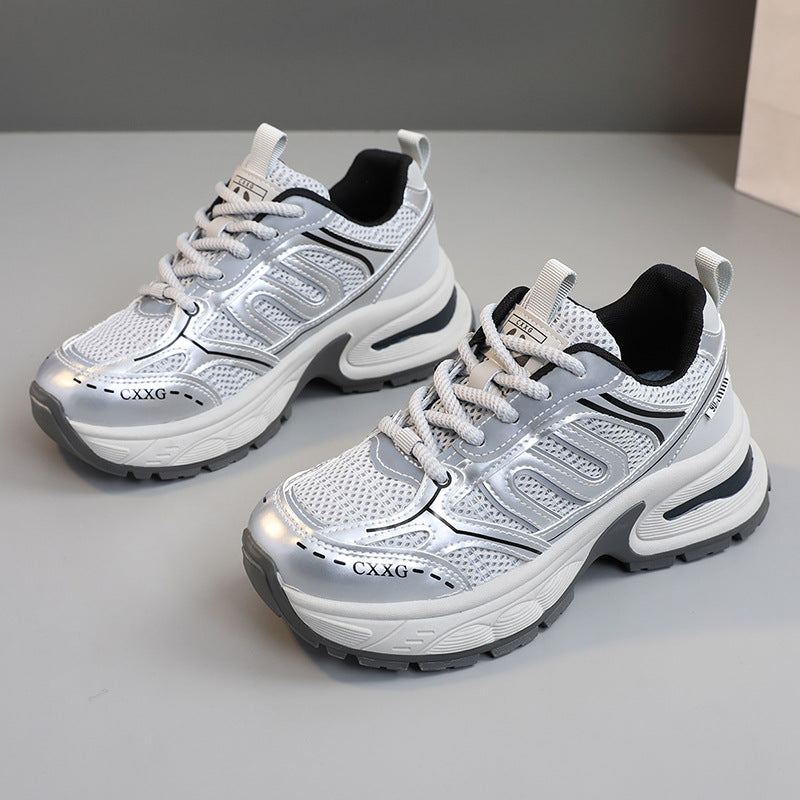 Damen sportliche Sneakers mit atmungsaktivem Obermaterial und stoßdämpfendem Design EB