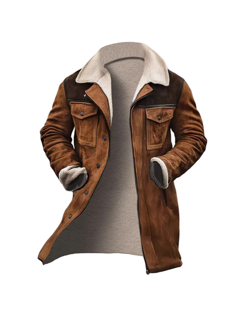 Herren verspielt schicke Wildlederjacke mit warmem Fleecefutter EB