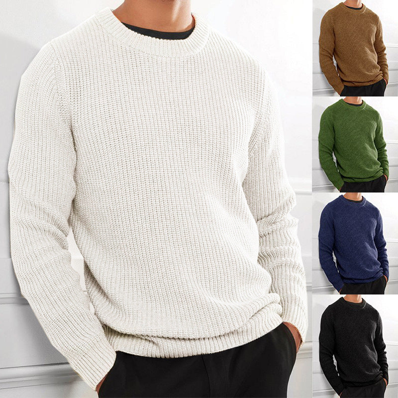 Herren Grobstrickpullover mit strukturiertem Design und hochgeschlossenem Kragen EB