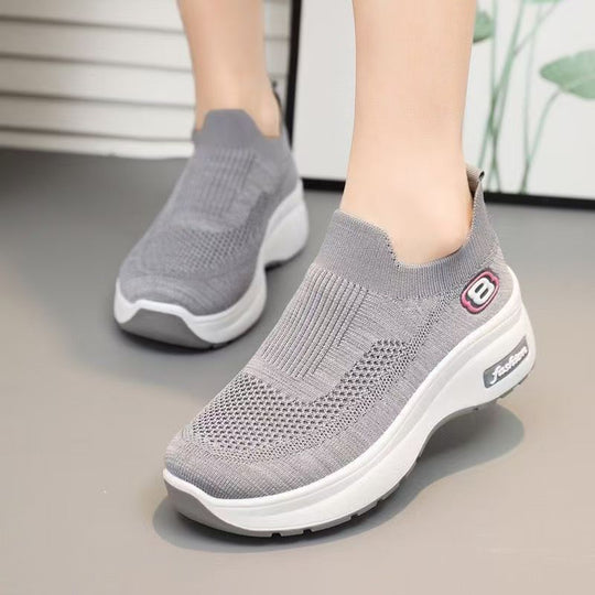 Damen Komfortable Slip-On Sneakers mit atmungsaktivem Obermaterial und weicher Laufsohle EB