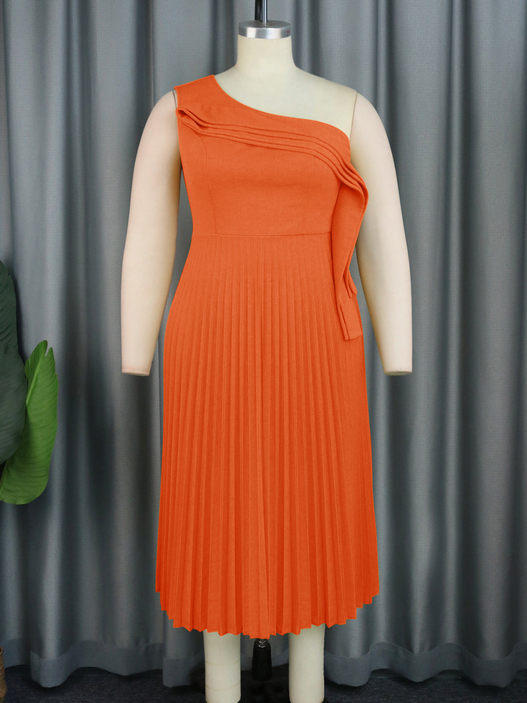 Damen Elegantes Wickelkleid mit asymmetrischem Rüschendesign EB