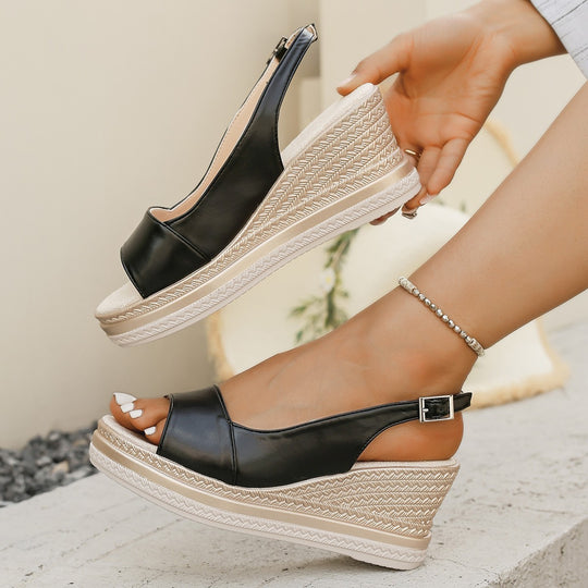 Damen Wedge-Pantoletten mit elegantem Riemen und rutschfester Sohle EB