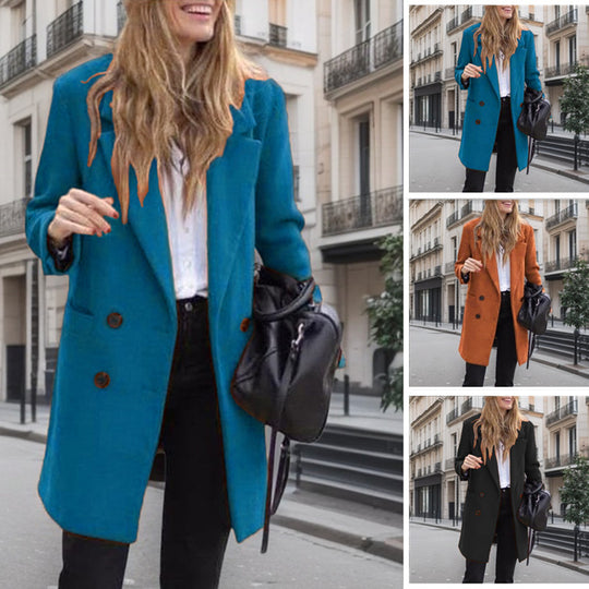 Damen Eleganter Boucle-Trenchcoat EB