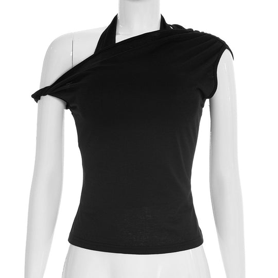 Damen asymmetrisches Trägershirt mit innovativem Schnitt und elegantem Design EB
