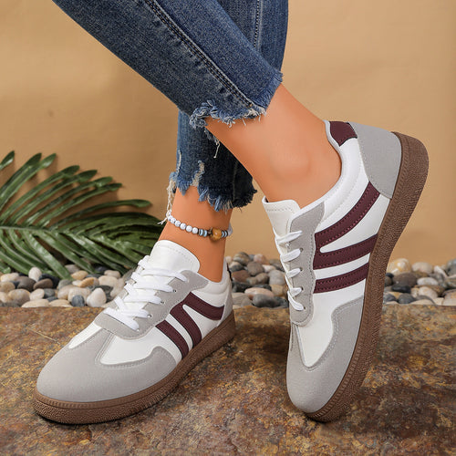 Damen sportliche Sneakers mit atmungsaktiver Oberflächenstruktur und rutschfester Laufsohle EB