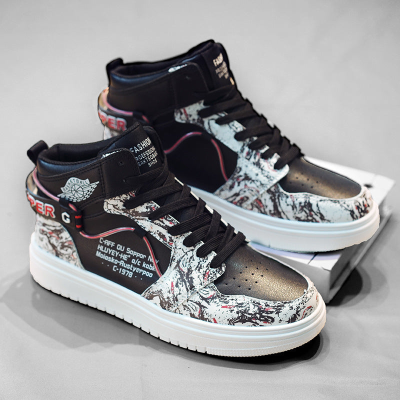 Damen Hohe Sneaker im urbanen Design mit auffälligem Print EB