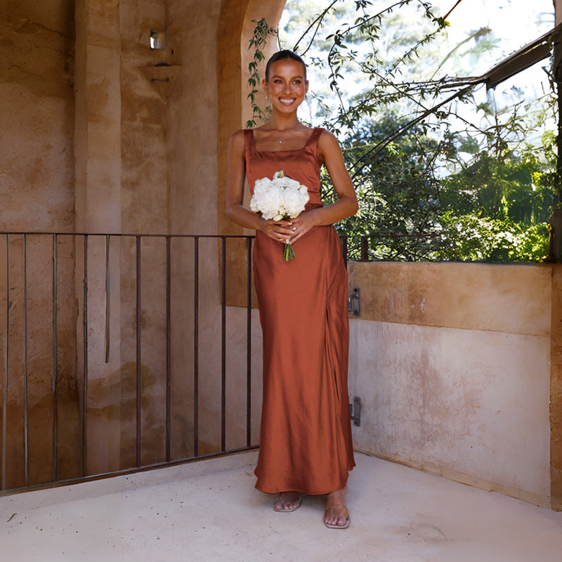 Damen Abendkleid mit hohem Schlitz und schicker Silhouette EB