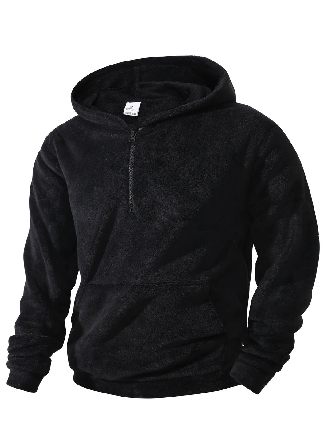 Herren Fleece-Hoodie mit innovativem halblangem Reißverschluss EB