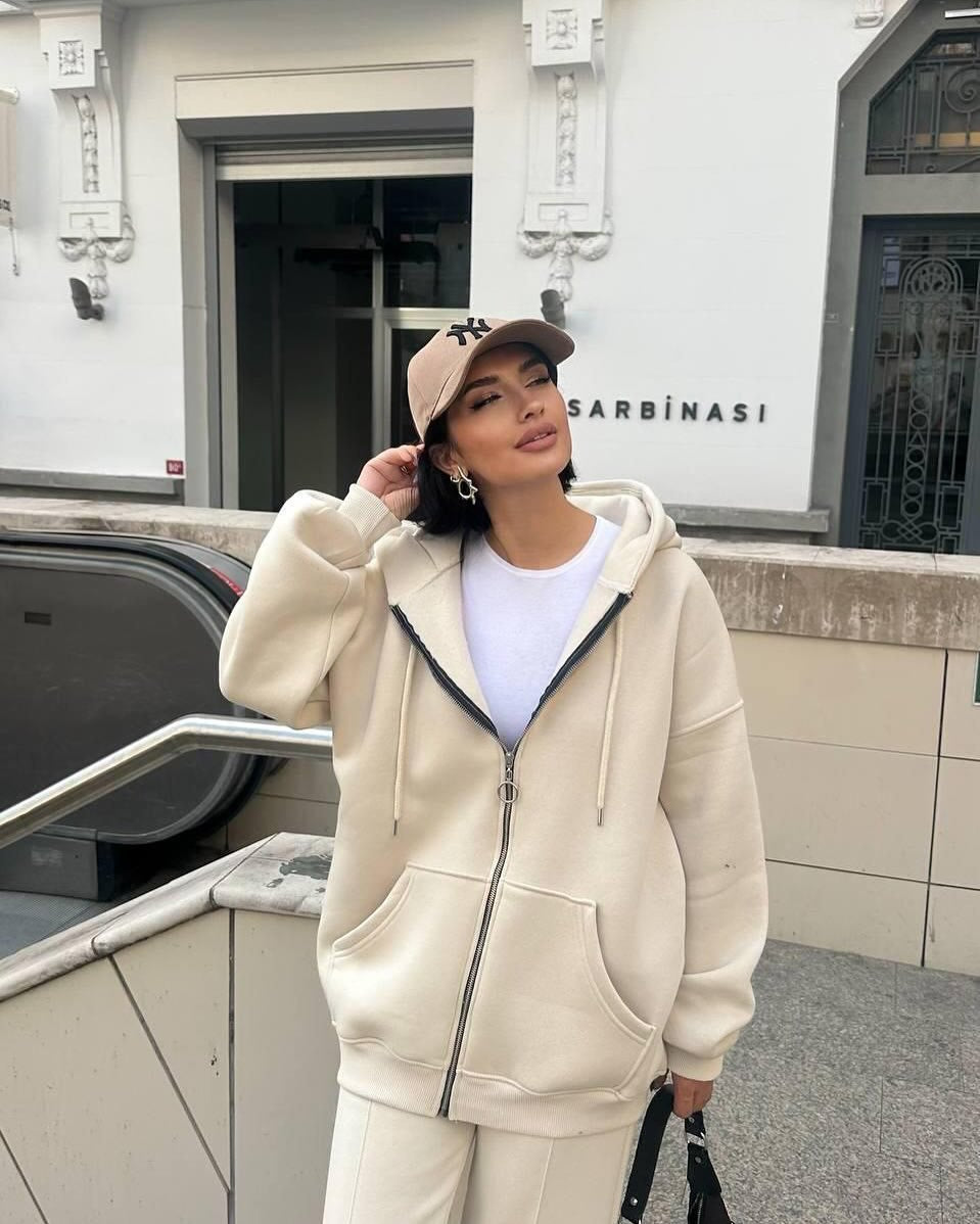 Damen Hoodie und Jogginghose mit weitem Schnitt EB