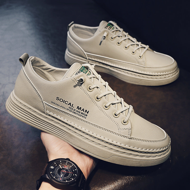 Herren lässige Ledersneaker mit weicher Sohle und modischem Design EB