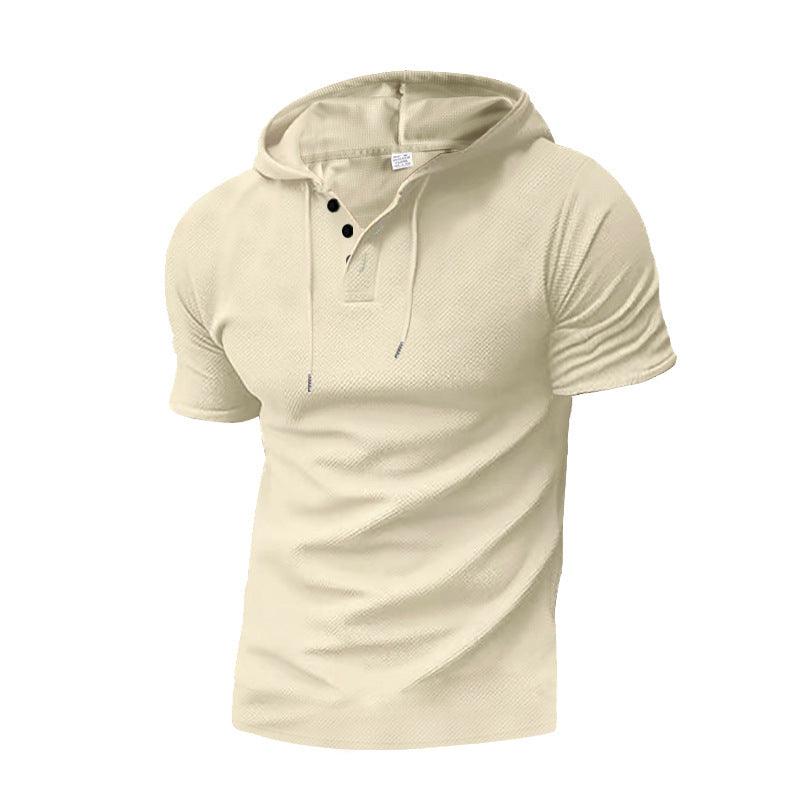 Herren Sweatshirt mit Kapuze und Kontrastknöpfen EB
