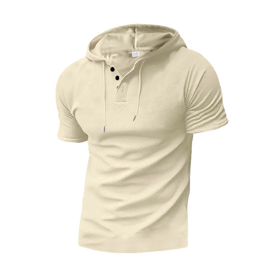 Herren Sweatshirt mit Kapuze und Kontrastknöpfen EB