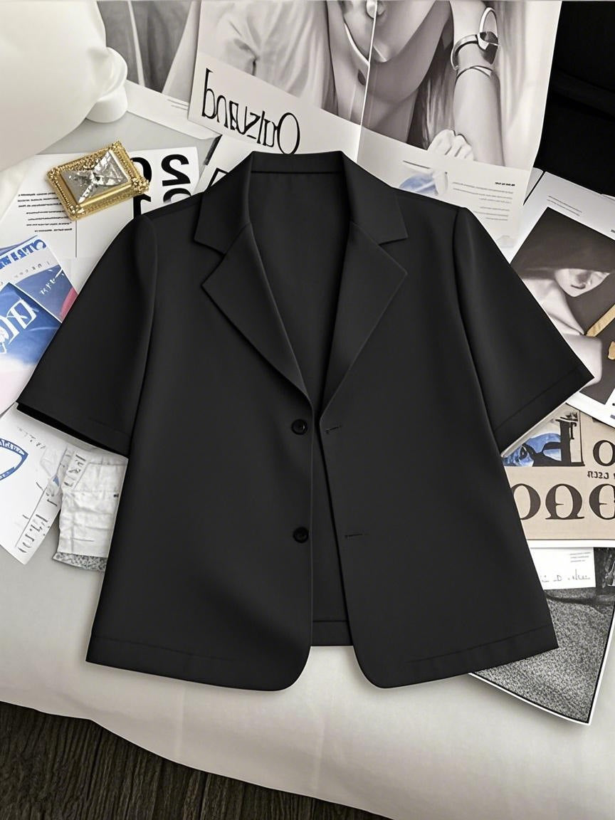 Damen Kurzärmelige Blazerjacke aus leichtem Material EB