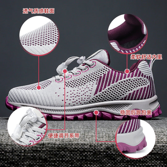 Damen Sportliche Laufschuhe mit atmungsaktivem Strickoberteil und innovativem Schnellschnürsystem EB