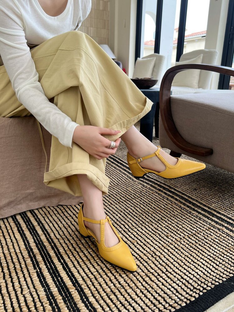Damen elegante Slingback-Pumps aus hochwertigem Leder mit modischem Design EB