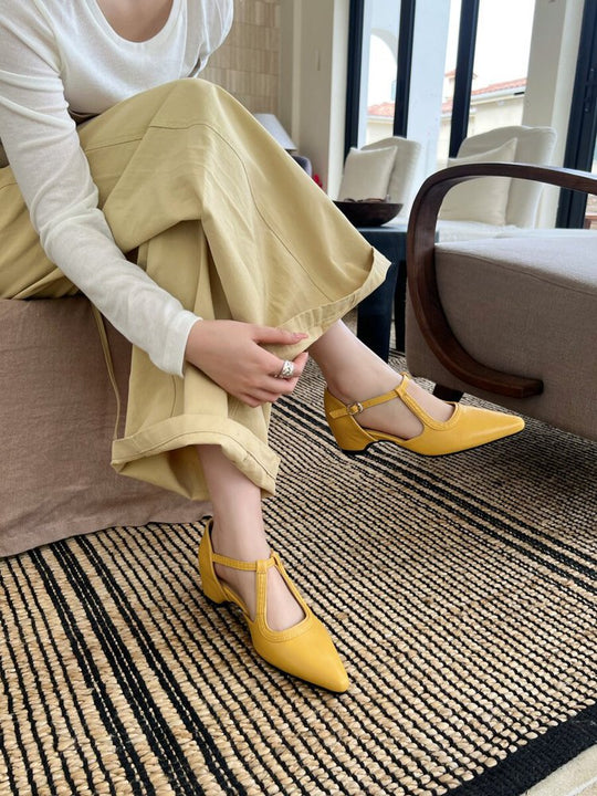 Damen elegante Slingback-Pumps aus hochwertigem Leder mit modischem Design EB