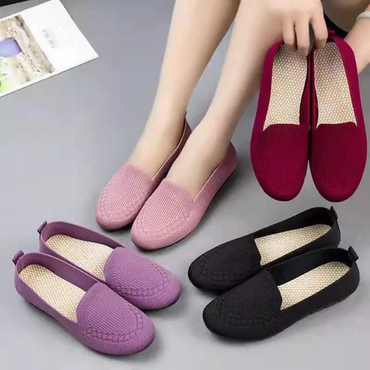 Damen bequeme Slip-On Slipper mit atmungsaktivem Obermaterial EB