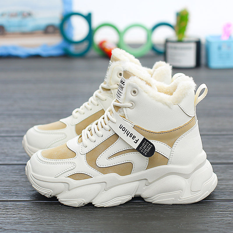 Damen Warme High-Top Sneakers mit isolierendem Innenfutter und rutschfester Sohle EB