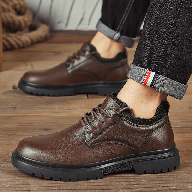 Herren Elegante Schnürschuhe mit rutschfester Sohle und atmungsaktivem Innenfutter EB