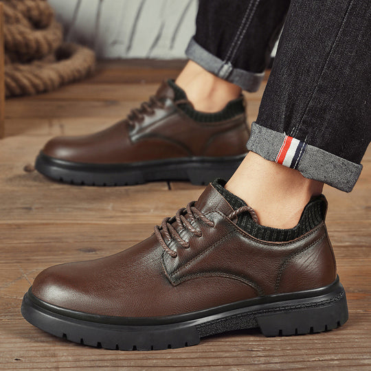 Herren Elegante Schnürschuhe mit rutschfester Sohle und atmungsaktivem Innenfutter EB