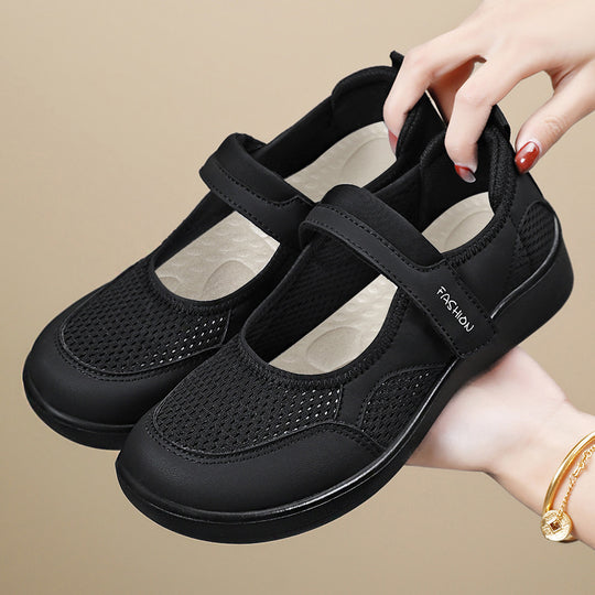 Damen Atmungsaktive Fitness-Sneaker mit verstellbarem Klettverschluss EB