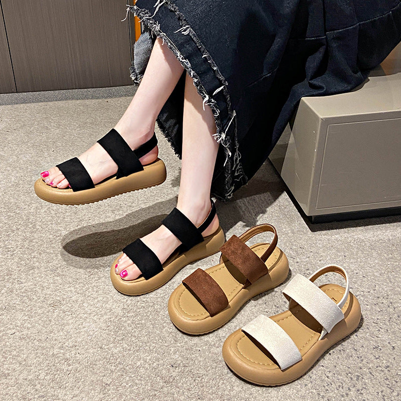 Damen Komfortable Sandalen mit minimalistischen Riemen EB