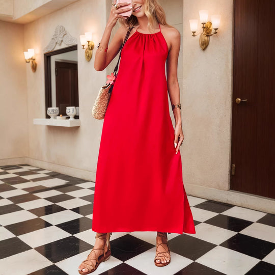 Damen Maxi-Kleid mit elegantem Halterbügel EB