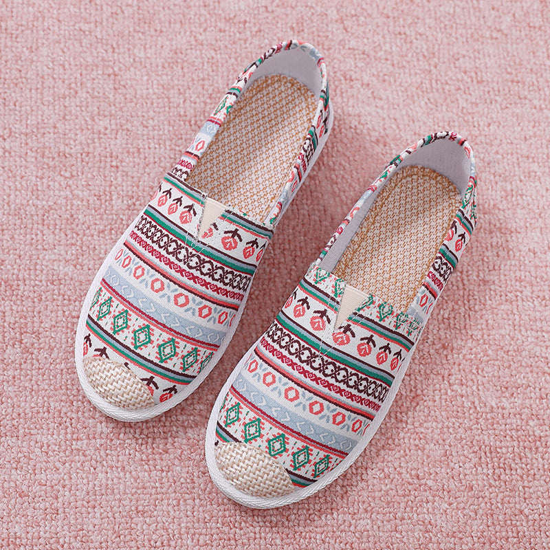 EB | Atmungsaktive Canvas Espadrilles mit Grafischem Druck