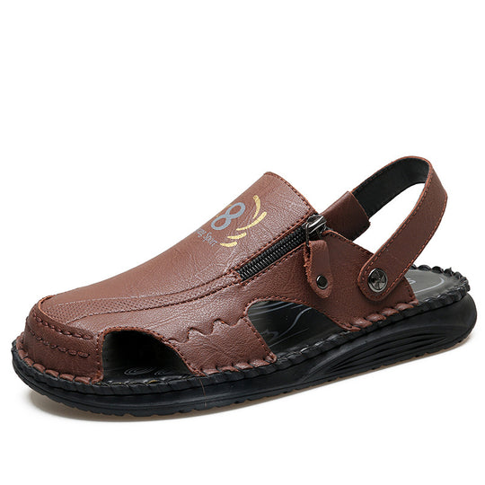 Herren orthopädische Leder-Sandalen mit verstellbarem Riemensystem EB