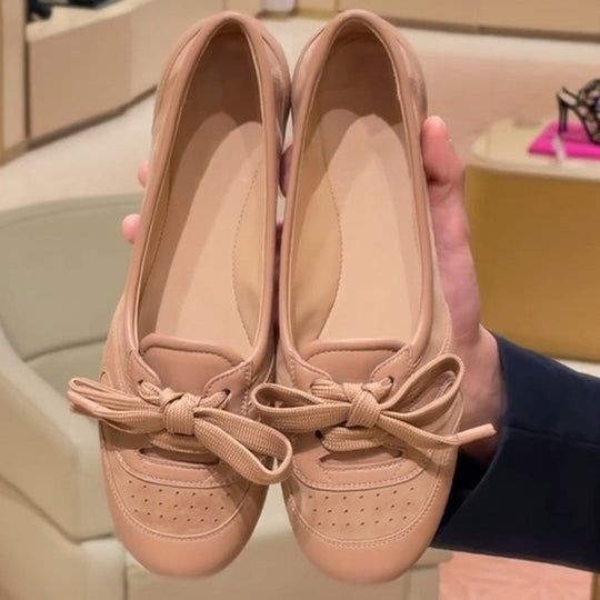 Damen Ballerina-Schuhe mit modischem Schleifendetail und hochwertiger Lederverarbeitung EB
