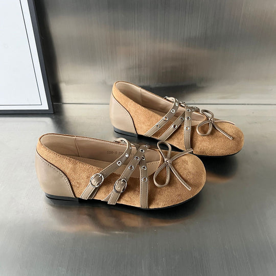 Damen elegante Mokassins mit modischem Schnallenverschluss und raffiniertem Design EB