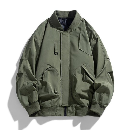 Men's  oversized military-inspired flight bomber jacket with utility pockets EB