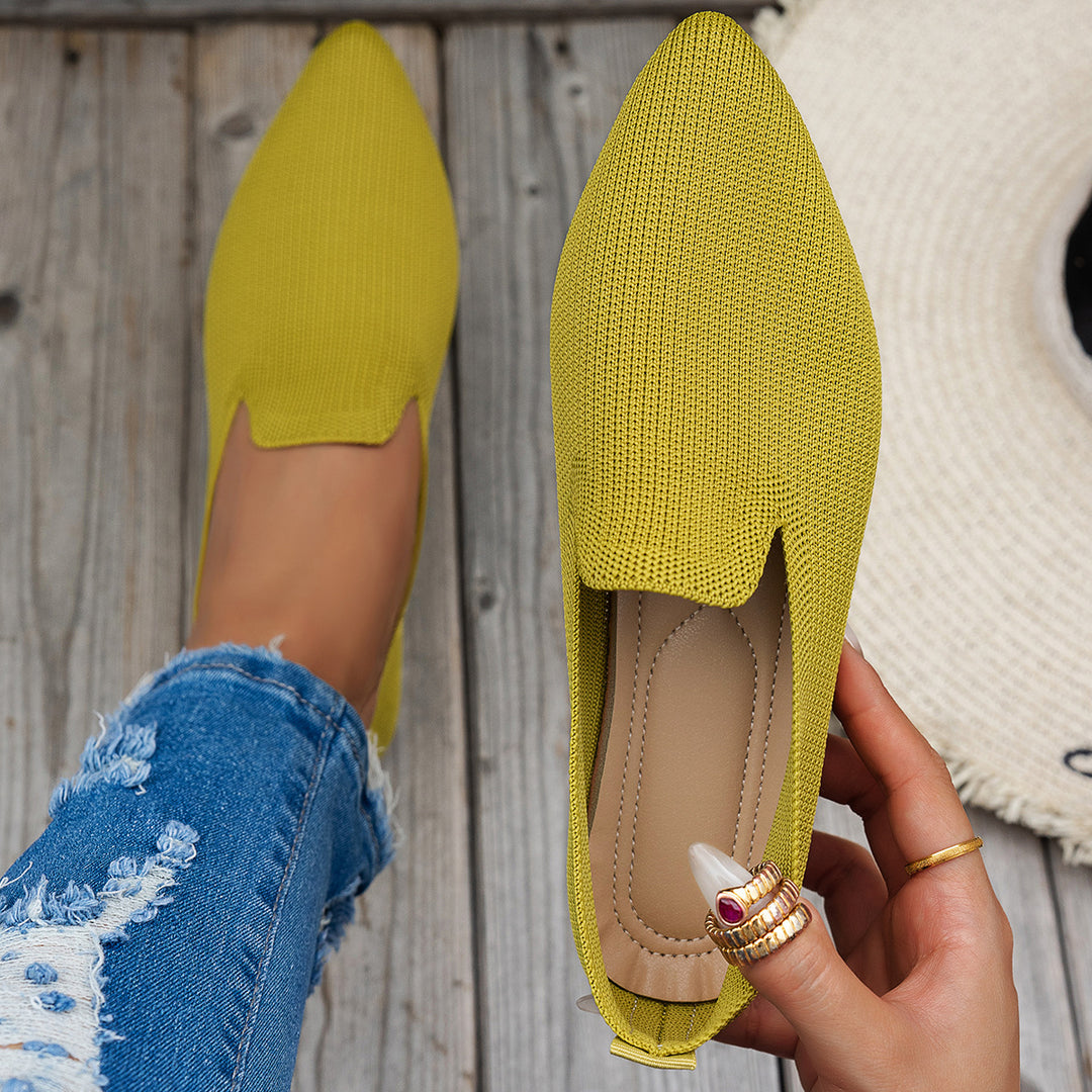 Damen Ballerinas mit kreativem Hahnentrittmuster und flexiblem Fußbett EB