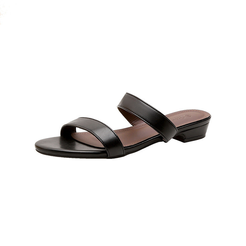 Damen elegante Slingback-Sandalen mit modischen Riemchen und leichtem Absatz EB