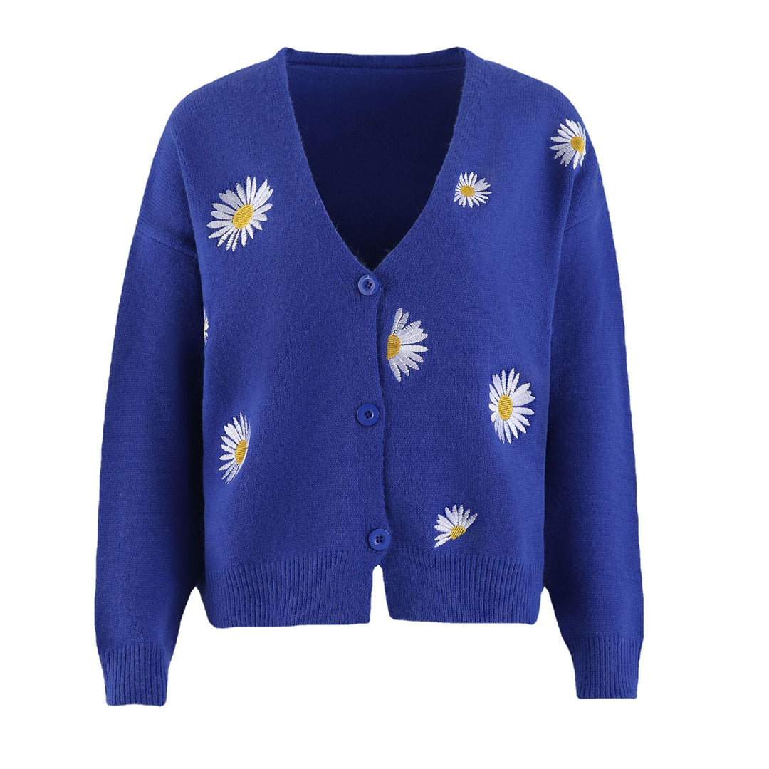 Damen Strickjacke mit floralem Motiv und klassischem Schnitt EB