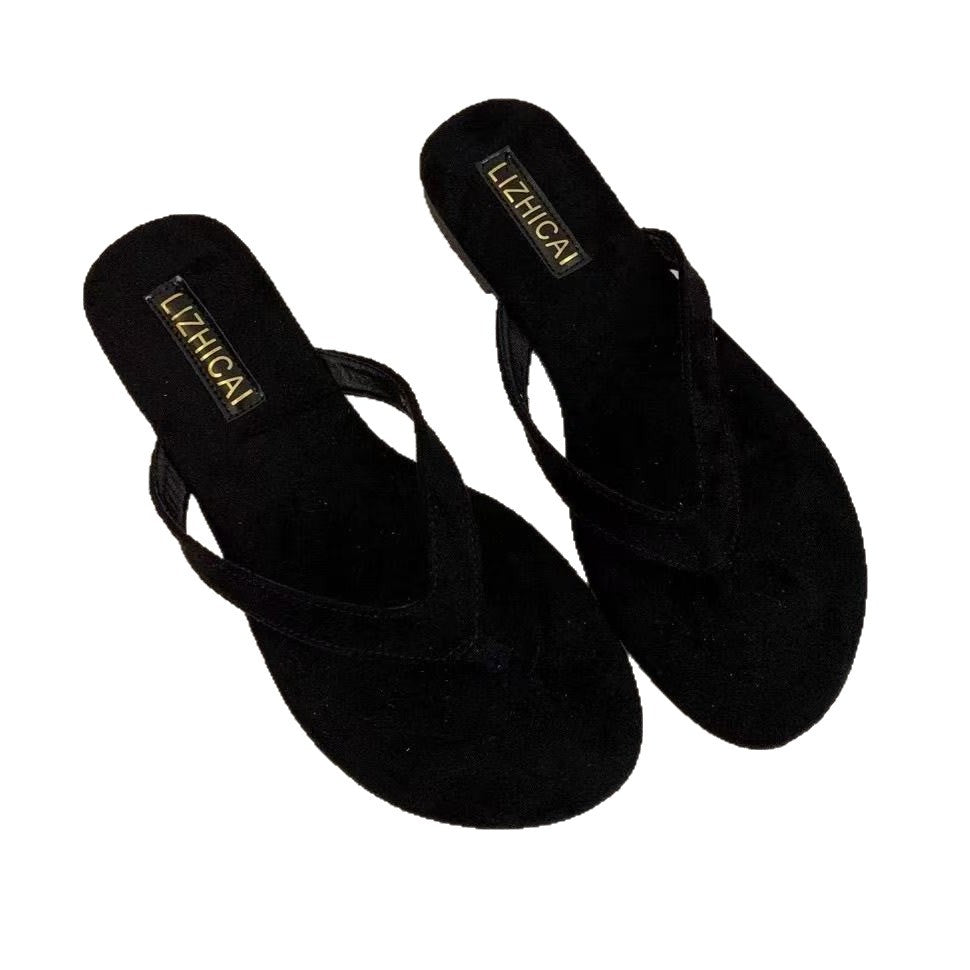 Damen Zehentrenner aus weichem Veloursleder mit ergonomischem Fußbett EB