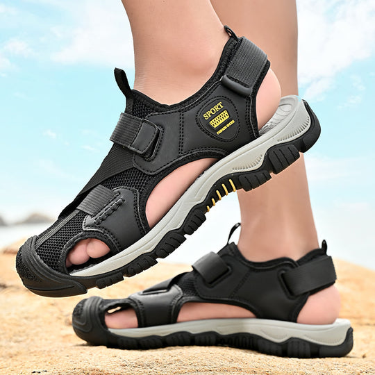 Damen Sportliche Aquasandalen mit verstellbarem Klettverschluss und rutschfester Sohle EB
