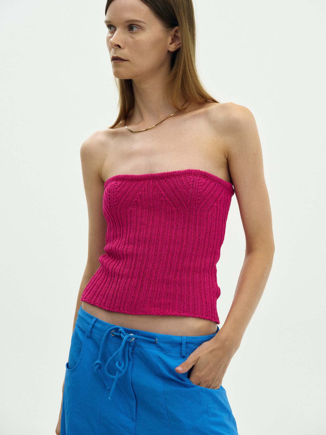 Damen Rippstrick-Bandeau-Top EB