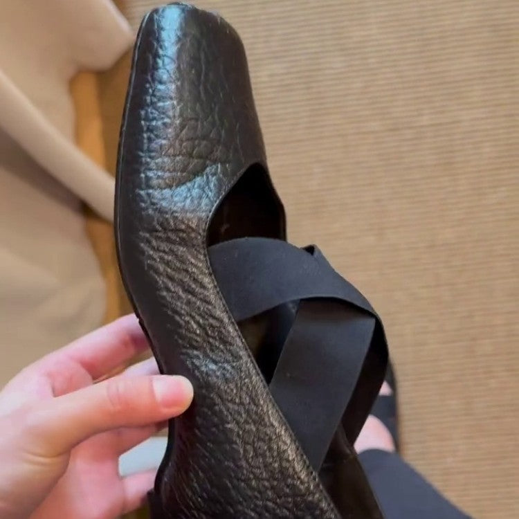 Damen elegante Ballerinas mit verstellbarem Riemen und weichem Innenteil EB