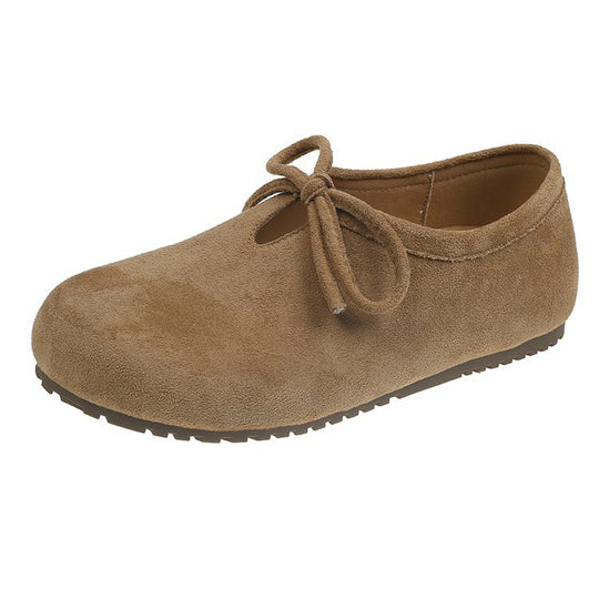 Damen bequeme Filzschuhe mit dekorativem Schnürdetail EB
