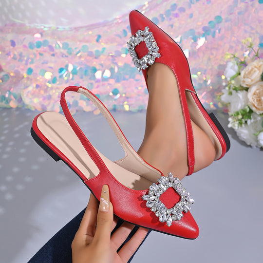 Damen elegante Slingback-Pumps mit funkelndem Strassdetail EB