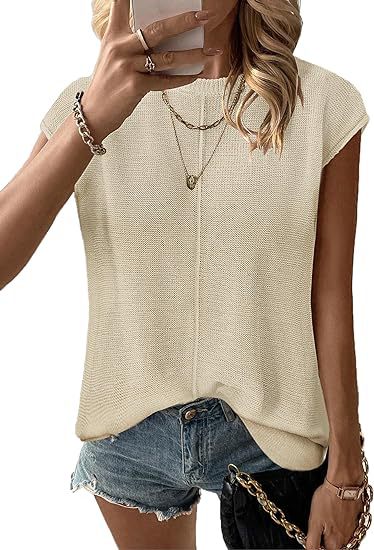 Damen luftiges Strickoberteil mit Melange-Effekt und lässigem Schnitt EB