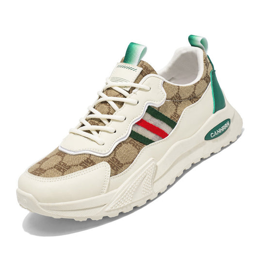 Damen luxuriöse Retro-Chunky-Sneaker aus Jacquardstoff mit verstärkter Zehenkappe und stoßdämpfender Leichtsohle EB