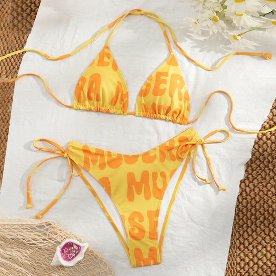 Damen Triangel-Bikini mit seitlicher Raffung EB