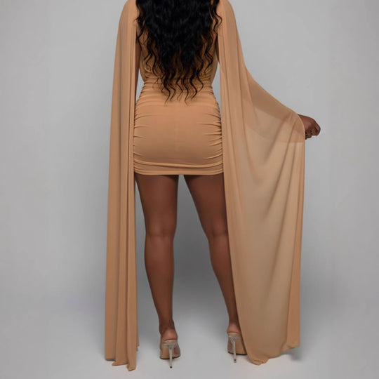 Damen Elegantes Wickelkleid mit fließendem Stoff und edlen Drapierungen EB
