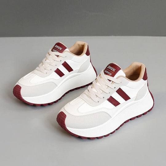 Damen Sneakers mit hohem Plateau und atmungsaktivem Obermaterial EB