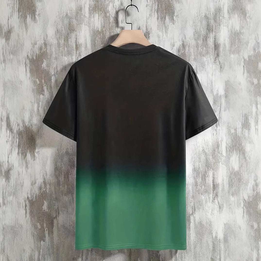 Herren T-Shirt mit modernem Farbverlauf und Palmenstickerei EB