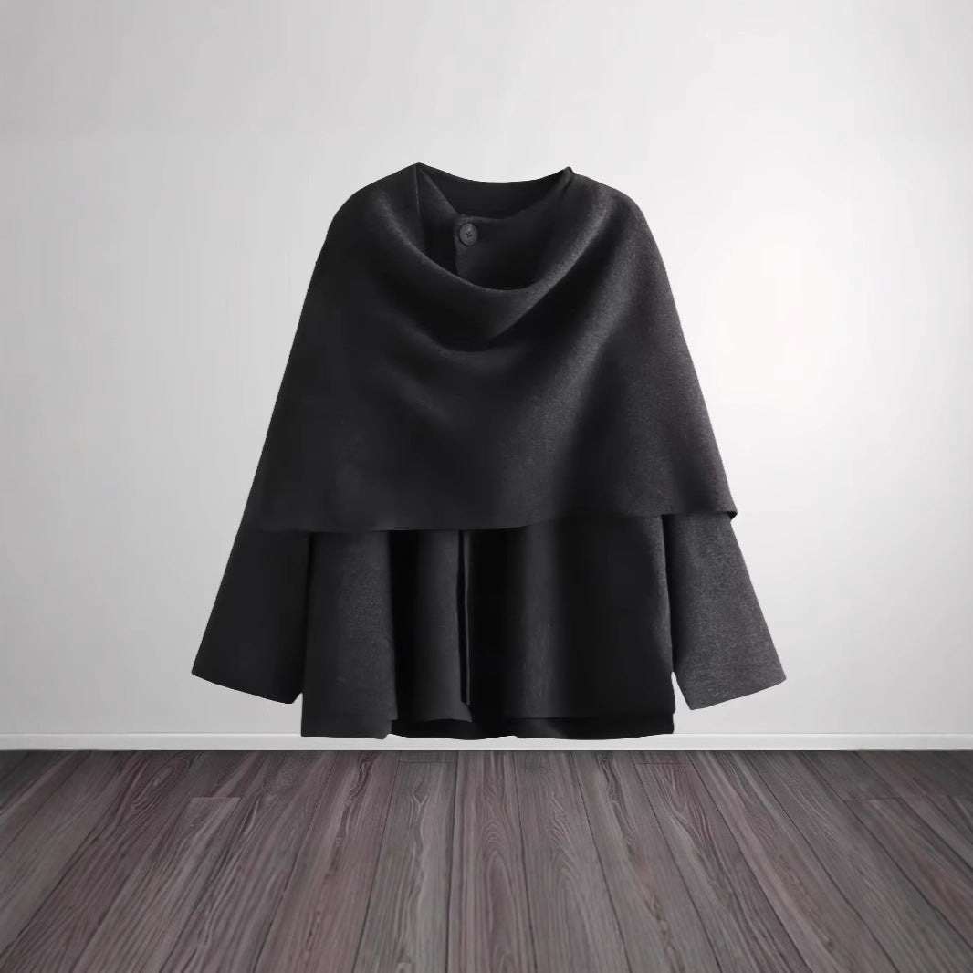Damen elegante und gemütliche Capejacke EB