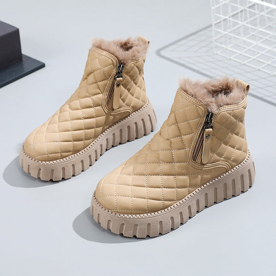Damen Steppstiefel mit kuscheligem Lammfellfutter EB